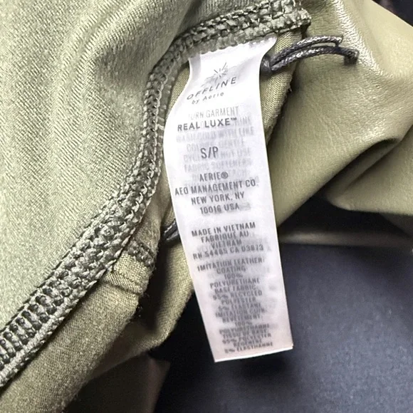Aerie Olive Faux Leather High-Rise Leggings - Picture 6 of 8
